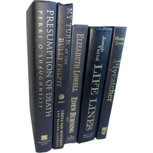 Black and Gold Decorative Books | Set of 5 Hardcover | Home Staging Prop Rental - Picture 10 of 12